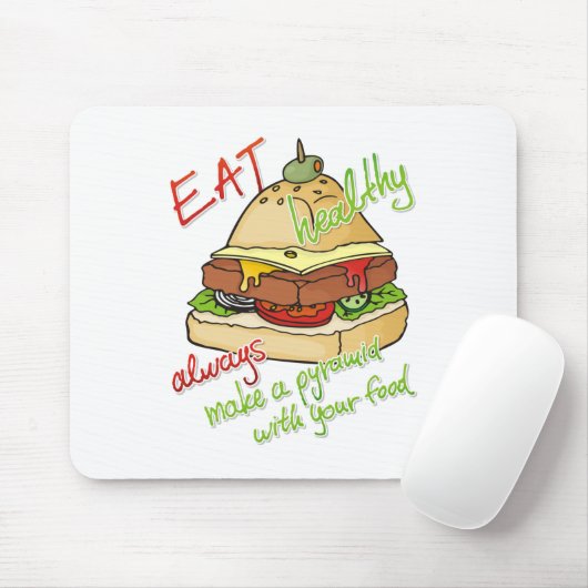 Gesunde Burgerpyramide Mousepad (Mit Mouse)