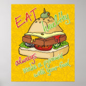 Gesunde Burgerpyramide Poster (Vorne)