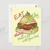 Gesunde Burgerpyramide Postkarte (Vorne/Hinten)