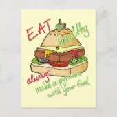 Gesunde Burgerpyramide Postkarte (Vorderseite)