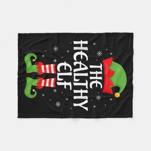 Gesunde Elf Xmas Familie Matching Elf Squad Christ Fleecedecke (Vorderseite (Horizontal))