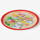 Gesunde Ernährung ausgewogene Ernährung für Gesund Pappteller (Schrägansicht)