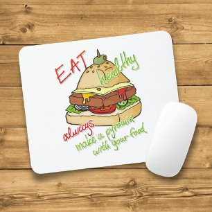 Gesunde Ernährung Burgerpyramide Mousepad