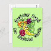 Gesunde Ernährung für gesunde Zähne Postkarte (Vorne/Hinten)