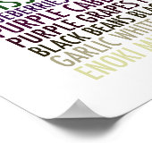 Gesunde Ernährung Regenbogen Obst und Gemüse Text Poster (Ecke)