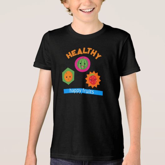 Gesunde glückliche Früchte Tri-Blend Shirt (Vorderseite)