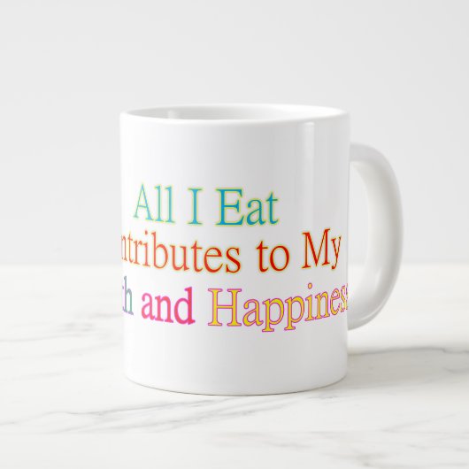 Gesunde glückliche Tasse essen (Vorderseite Rechts)