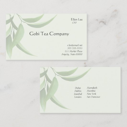 Gesunde grüne Blätter Visitenkarte (Vorne/Hinten)