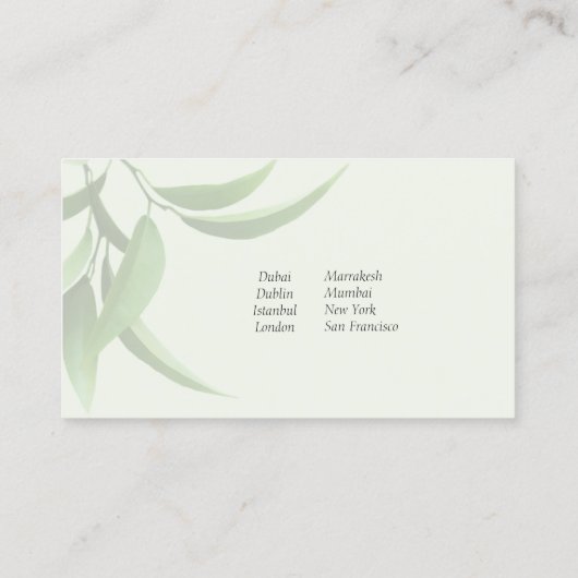 Gesunde grüne Blätter Visitenkarte (Rückseite)