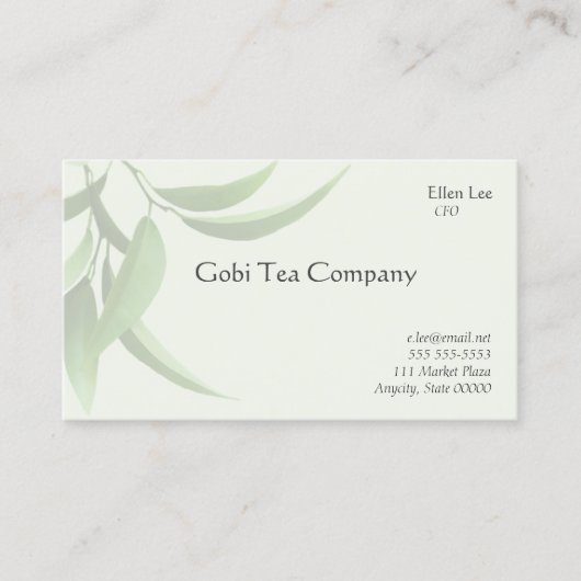 Gesunde grüne Blätter Visitenkarte (Vorderseite)