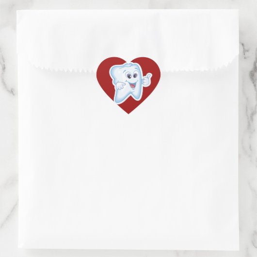 Gesunde Happy Tooth Herz-Aufkleber (Tasche)
