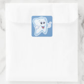 Gesunde Happy Tooth Quadratischer Aufkleber (Tasche)