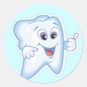 Gesunde Happy Tooth Runder Aufkleber (Vorderseite)