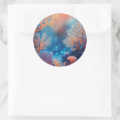 Gesunde Korallen in sauberem Meer. Runder Aufkleber (Tasche)