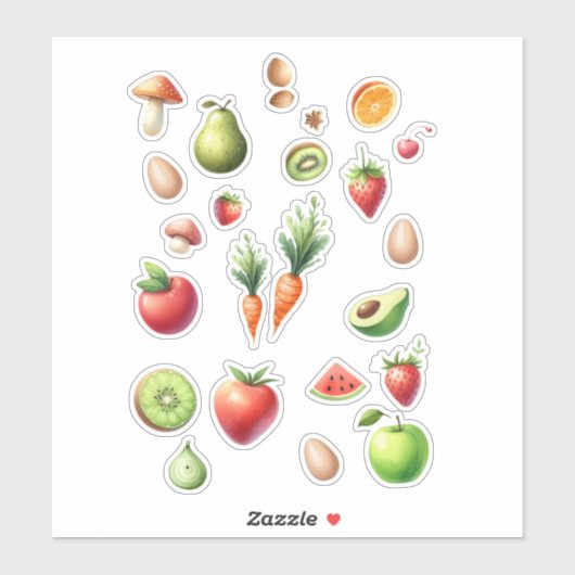 Gesunde Lebensmittel Aufkleber (Blatt)