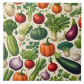 Gesunde Lebensmittel glückliche Gemüse Trendy Coll Fliese (Vorderseite)