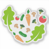 Gesunde Lebensmittel, Obst und Gemüse für die Ernä Aufkleber (Vorderseite)