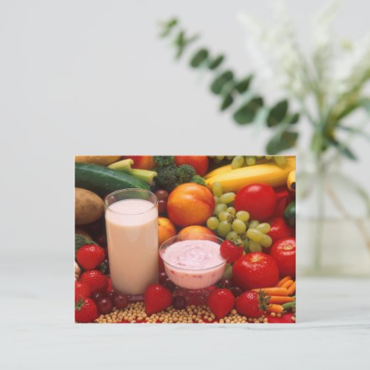 Gesunde Lebensmittel Postkarte (Stehend Vorderseite)