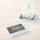 Gesunde Lebensweise Glasuntersetzer (Schrägansicht)