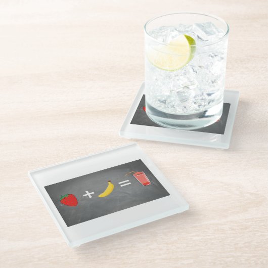 Gesunde Lebensweise Glasuntersetzer (Schrägansicht)