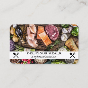 Gesunde Nahrung auf dem Tisch Visitenkarte