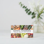 Gesunde Obst und Gemüse - Hintergrund Visitenkarte (Stehend Vorderseite)