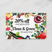 Gesunde Personal Koch Nutritionist Moderne Veggies Rabattkarte (Vorderseite)