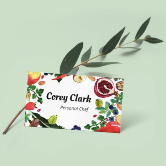 Gesunde Personal Koch Nutritionist Moderne Veggies Visitenkarte