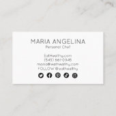 Gesunde Personal Koch Nutritionist Moderne Veggies Visitenkarte (Rückseite)