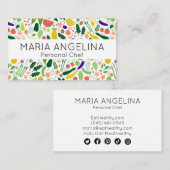 Gesunde Personal Koch Nutritionist Moderne Veggies Visitenkarte (Vorne/Hinten)