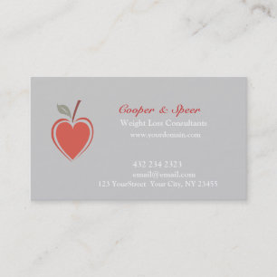 Gesunde rote minimale Herzwellness-Fitness Visitenkarte