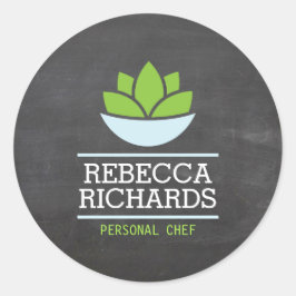 Gesunde Salate Gemüse Catering Logo-Tafel Runder Aufkleber