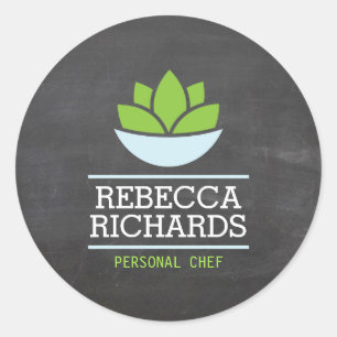 Gesunde Salate Gemüse Catering Logo-Tafel Runder Aufkleber