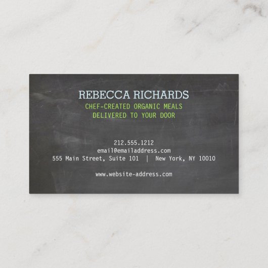 Gesunde Salate Gemüse Catering Logo-Tafel Visitenkarte (Rückseite)