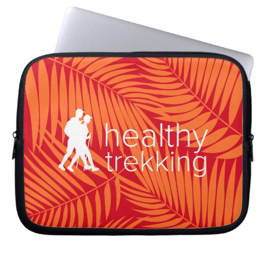 Gesunde Trekking Orange Palms Logo Anzug Laptopschutzhülle (Vorderseite)