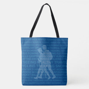 Gesunde Trekking Royal Blue Words Beach Bag Tasche
