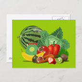gesunde_Vector_Clipart FRUITS GEMÜSE Gärtnerei Postkarte (Vorne/Hinten)