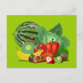 gesunde_Vector_Clipart FRUITS GEMÜSE Gärtnerei Postkarte (Vorderseite)
