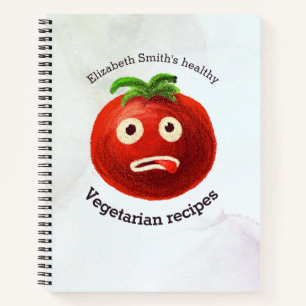 Gesunde vegetarische Rezepte Funny Tomato Name Notizblock
