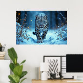 Gesunde Winterfeline glühende Augen gefrorene Welt Poster (Heimbüro)