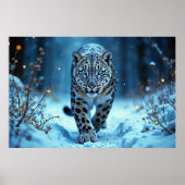 Gesunde Winterfeline glühende Augen gefrorene Welt Poster (Vorne)