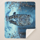 Gesunde Winterfeline glühende Augen gefrorene Welt Sherpadecke (Vorderseite)