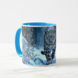 Gesunde Winterfeline glühende Augen gefrorene Welt Tasse