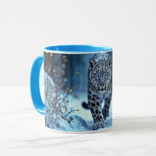 Gesunde Winterfeline glühende Augen gefrorene Welt Tasse (Vorderseite Links)