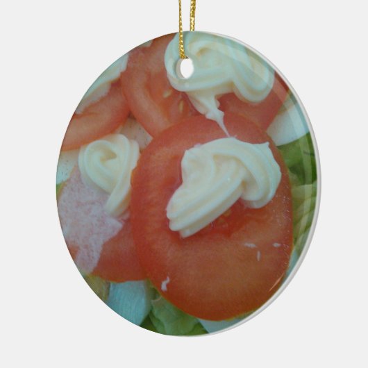 Gesunder Frühlingssalat Keramikornament (Links)