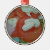 Gesunder Frühlingssalat Silbernes Ornament (Vorne)