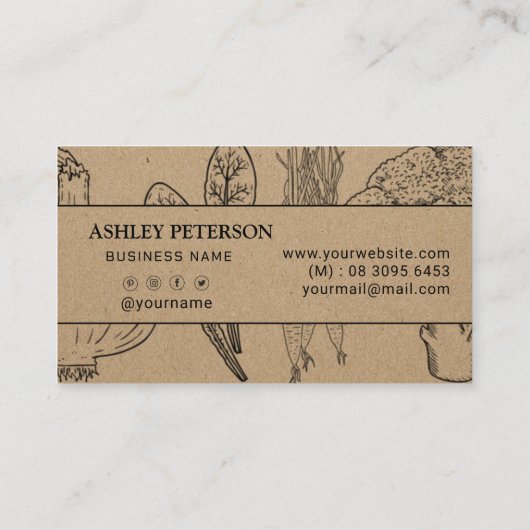 Gesunder Gemüsegarten und Kunsthandwerk Visitenkarte (Rückseite)