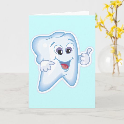 Gesunder glücklicher Zahn Karte (Gelbe Blume)