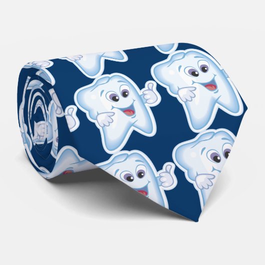 Gesunder glücklicher Zahn Krawatte (Gerollt)