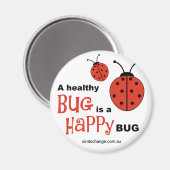 Gesunder Happy Bug - Kühlschrankmagnet (Vorderseite/Rückseite)